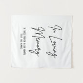 Kalligrafie Witte Bruiloftsbord 'Ter Herinnering' Wandkleed (Voorkant (horizontaal))