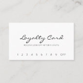 Kalligrafie Witte Minimalistische Moderne Loyalite Klantenkaartje (Voorkant)