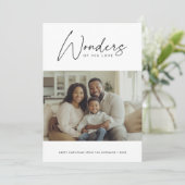 Kalligrafie Wonders Bijbelse Religieuze Kerstmis Feestdagenkaart (Staand voorkant)