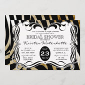 kalligrafie Zebra Print Vrijgezellenfeest Kaart (Voorkant / Achterkant)