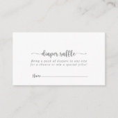 Kalligrafie Zilveren Luier Raffle Ticket Informatiekaartje (Voorkant)