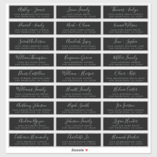 Kalligrafie Zwart Bruiloft Gast Adresetiketten Sticker