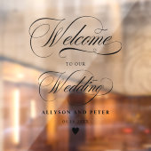 kalligrafie zwart script bruiloft welkom raamsticker (Vel 2)