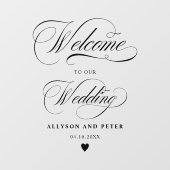 kalligrafie zwart script bruiloft welkom raamsticker (Vel)