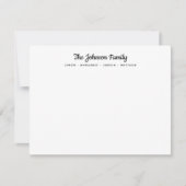 Kalligrafie Zwart Script Familienaam Stationery Notitiekaartje (Voorkant)