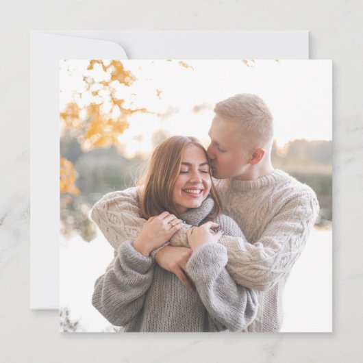 Kalligrafie zwart wit bruiloft foto save the date (Achterkant)