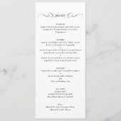 Kalligrafie Zwart-wit formele bruiloft Menu (Voorkant)