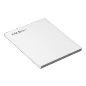 Kalligrafie Zwart Wit Gepersonaliseerde Plain Mode Notitieblok (Schuin)