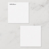 Kalligrafie Zwart Wit Gepersonaliseerde Plain Mode Notitiekaartje (Voorkant / Achterkant)