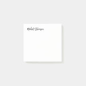 Kalligrafie Zwart Wit Gepersonaliseerde Plain Mode Post-it® Notes (Voorkant)