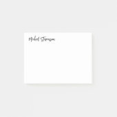 Kalligrafie Zwart Wit Gepersonaliseerde Plain Mode Post-it® Notes (Voorkant)
