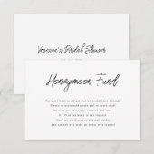Kalligrafie Zwart-wit Honeymoon Fund kaart (Voorkant / Achterkant)