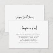 Kalligrafie Zwart-wit Honeymoon Fund kaart (Voorkant / Achterkant)