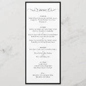 Kalligrafie Zwart-wit Lijst Formele bruiloft Menu (Voorkant)
