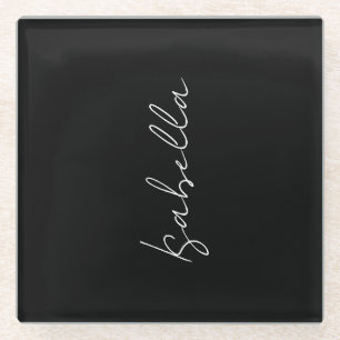 Kalligrafie Zwart Wit Plain Creatieve Moderne Naam Glazen Onderzetter