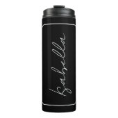 Kalligrafie Zwart Wit Plain Creatieve Moderne Naam Thermosbeker (Voorkant)