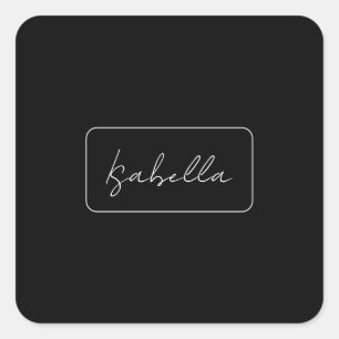 Kalligrafie Zwart Wit Plain Creatieve Moderne Naam Vierkante Sticker