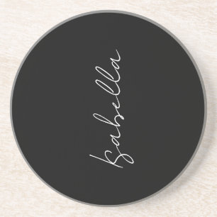 Kalligrafie Zwart Wit Plain Creatieve Moderne Naam Zandsteen Onderzetter
