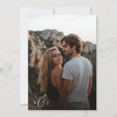 Kalligrafie Zwart Wit Rustiek Boho Fotobruiloft Kaart (Achterkant)