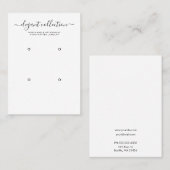 Kalligrafie Zwart Wit Twee Paar Oorbel Display Visitekaartje (Voorkant / Achterkant)