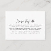 Kalligrafie Zwart Witte Huwelijksrecept Verzoek  Informatiekaartje (Voorkant)