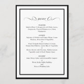 Kalligrafie Zwarte Lijsten Formele bruiloft Menu (Voorkant)