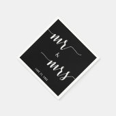 Kalligrafie Zwarte Trouwservetten Servet (Hoek)