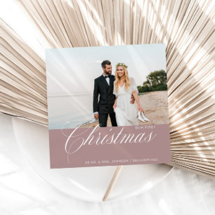 KalligrafieFoto Onze Eerste Kerstmis Feestdagenkaart