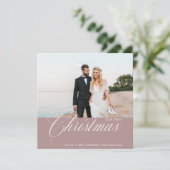 KalligrafieFoto Onze Eerste Kerstmis Feestdagenkaart (Staand voorkant)