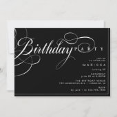 kalligrafieschrift | Elegante Moody Black Verjaard Kaart (Voorkant)