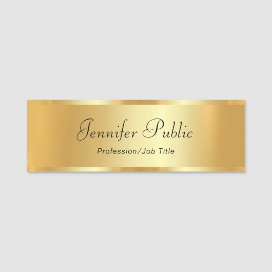 Kalligrafiescript aangepaste tekst gouden Sjabloon Naamplaatje (Voorkant)