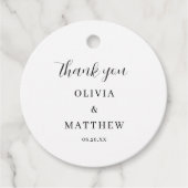 Kalligrafiescript Bedankt Witte bruiloft Bedankjes Labels (Voorkant)