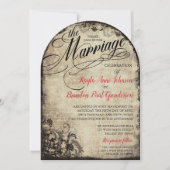  kalligrafiescript bloeien bruiloft kaart (Voorkant)