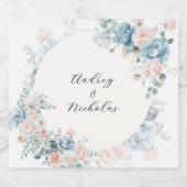 Kalligrafiescript Bloemenbruiloft Sparkling Wijnetiket (Enkel label)