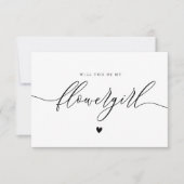 kalligrafiescript flowergirl voorstel card kaart (Voorkant)
