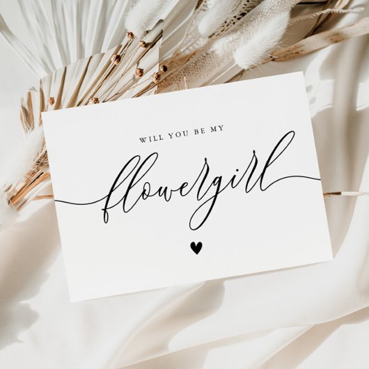 kalligrafiescript flowergirl voorstel card kaart