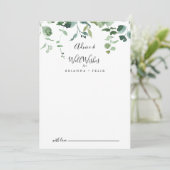 Kalligrafiescript Foliage Wedding Well Wishes Advieskaart (Staand voorkant)