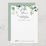 Kalligrafiescript Foliage Wedding Well Wishes Advieskaart<br><div class="desc">Deze kalligrafiescript foliage bruiloft wenst een goede advieskaart voor een moderne bruiloft. Het ontwerp is voorzien van met de hand getrokken elegante botanische eucalyptustakken en -bladeren van de waterverf, die in prachtige boekjes en geometrische patronen zijn opgesteld. Deze kaarten zijn perfect voor een bruiloft, vrijgezellenfeest, baby shower, graduatiedag en nog...</div>