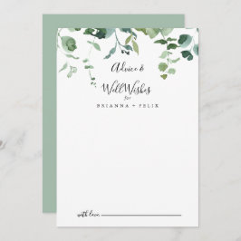 Kalligrafiescript Foliage Wedding Well Wishes Advieskaart