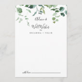 Kalligrafiescript Foliage Wedding Well Wishes Advieskaart (Voorkant)