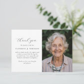 Kalligrafiescript Foto Sympathy Funeral Memorial Bedankkaart (Staand voorkant)