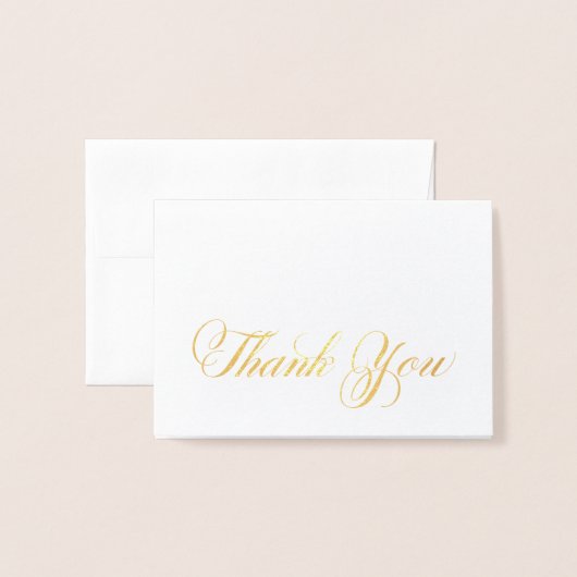 Kalligrafiescript Gold Folie Bedankt Opmerking Folie Kaarten (Voorkant met envelop)