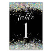 Kalligrafiescript Holografisch Glitter Zwart Kaart (Achterkant)