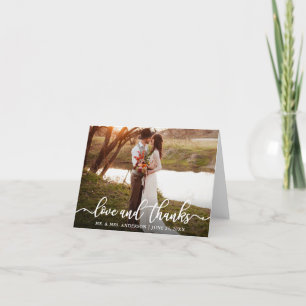 Kalligrafiescript Liefde Bedankt Trouwfoto Opmerki