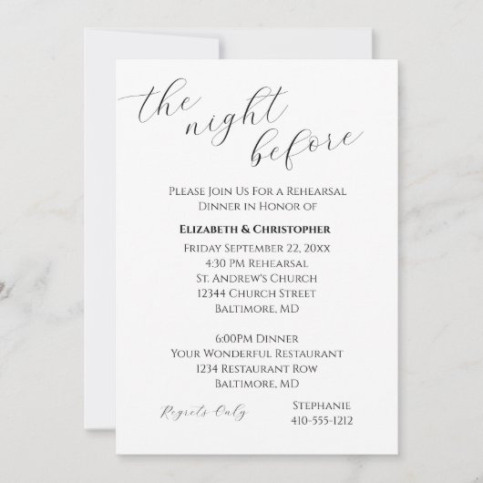 Kalligrafiescript minimalistisch huwelijk kaart (Voorkant)