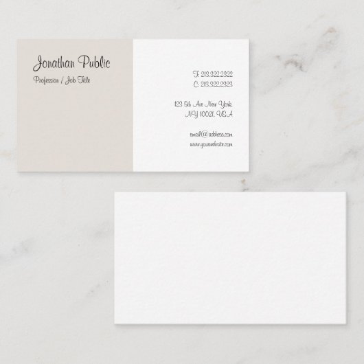 Kalligrafiescript Moderne Eenvoudige Sjabloon eleg Visitekaartje (Voorkant / Achterkant)