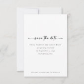 Kalligrafiescript Moderne fotobruiloft Save The Date (Achterkant)