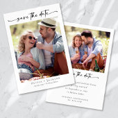 Kalligrafiescript Moderne fotobruiloft Save The Date