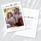 Kalligrafiescript Moderne fotobruiloft Save The Date