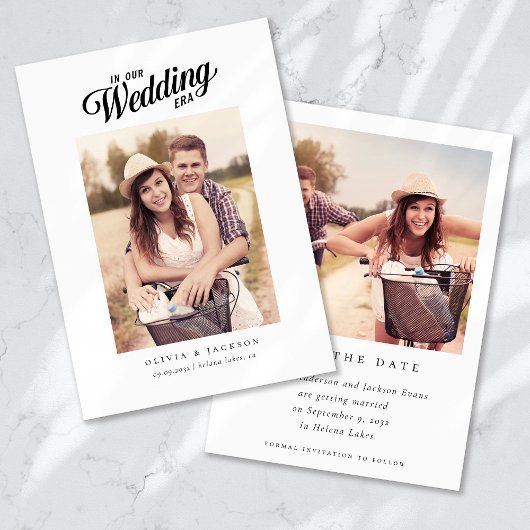 Kalligrafiescript Moderne fotobruiloft Save The Date